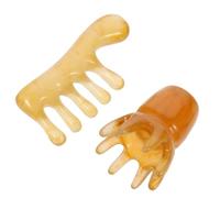 GALPADA Peigne de Massage Crânien Forme Arrondie Cheveux en Résine et Cire D'abeille Outil de Massage pour Soin Cuir Chevelu 2 Pièces