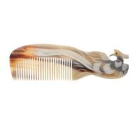 GALPADA Peigne en Corne de Bœuf Naturel Transparent, Outil de Massage du Cuir Chevelu Antistatique, Peigne Sculpté à Face Unique pour Femmes, Soulage Démangeaisons et Couleur Aléatoire