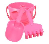 GALPADA Pelle Longue Râteau et Seau en Plastique Rose Mini Pelles à Sable Légères et Résistantes Jouets d'Extérieur pour Jardin Plage et Camping