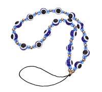 GALPADA Pendentif Oeil Du Diable Chaîne De Téléphone Portable En Perles Pendaison Dragonne De Lanière De Téléphone Portable Chaînes De Téléphone Mauvais Yeux Œil Des Billes De Verre Blue