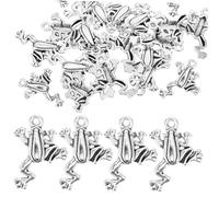 GALPADA Pendentifs Grenouille Vintage en Alliage Métal 50 Pcs pour Collier Fait Maison, Breloques Bijoux Anciennes, Couleur Argenté Antique, Création DIY Bijoux Femme, Accessoires
