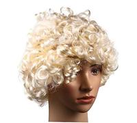 GALPADA Perruque De Cosplay Pour Avocat Accessoire De De Rôle Pour Costume De Juge Coiffure Synthétique Jaune Pour Fête Et Événements Cosplay