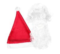 GALPADA Perruque et Barbe de Père Noël Coiffe Accessoires de Déguisement pour Fête de Noël Kit de Cosplay