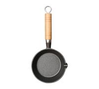 GALPADA Petit Pot de Cuisson en Fer Manche en Bois, Noir | Chauffage Indirect, Format Compact et Multifonction, pour Cuisson et Pâtisserie, Usage Camping