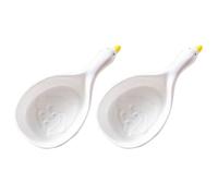 GALPADA Petits Plats à Design Cartoon Mignon en Céramique Blanche Lot de 2 Légers et Multifonctions pour Sauces et Condiments
