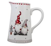 GALPADA Pichet en Céramique Grosse Capacité 1,5 L sans Couvercle Poignée Sculptée pour Eau Froide, Carafe à Jus Décorative Style Nordique pour Usage Domestique et Fêtes de Noël