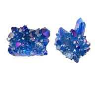 GALPADA Pierre Bleue en Cristal Naturel 2pcs, Décoration et Presse-papiers en Cristal pour Œuvres d'art et Chemin de Jardin, pour Collecte et Présent de Pendaison de Crémaillère