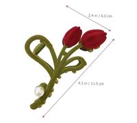 GALPADA Pince à Cheveux Griffe Tulipe Grosse Taille en Velours pour Femmes et Filles, Accessoire Coiffure Automne-hiver, Maintien Ferme pour Cheveux Longs, Usage Quotidien et Festif