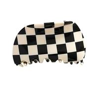 GALPADA Pince à Cheveux Pince à Requin Taille Moyenne Noir Et Blanc à Motif Carreau Fixation Cheveux Femme Usage Quotidien