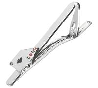 GALPADA Pince à Cravate Porte-cravate Métal Créative pour Homme, Accessoires de Costume Élégants, Usage Quotidien et Affaires, Style Poker, Clip Long Fin, Bijou de Mode, Présent Masculin