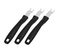 GALPADA Pince Inoxydable pour Barbecue 3 Pièces Outil de Levage Gril Extérieur Poignée Noire Résistante la Chaleur Élévateur de Grille Pratique Multifonction