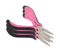 GALPADA Pince Professionnelle pour Extensions de Cheveux à Micro-Anneaux en Alliage Kit 3 Pièces Mâchoires Lisses Poignée Ergonomique Noire et Rose Outil Multifonction pour Pose et
