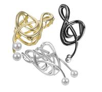 GALPADA Pinces à Cheveux De Notes De Musique Et Fausses Perles 3 Pièces Grandes Griffes En Métal Pour Cheveux Épais Usage Quotidien Accessoires Femme