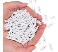 GALPADA Pinces à Linge en Bois 100 Mini Clips 2.8Cm Blanches pour Bricolage et Loisirs Créatifs Maintien Sécurisé Œuvres d'art