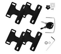 GALPADA Pinces de Porte-Charge en Fer Noir 4pcs pour Barres Transversales de Toit Voiture, Fixations Robustes et Faciles à Installer pour Sécuriser Bagages Lors de Voyages