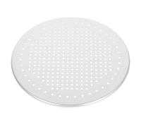 GALPADA Plaque à Pizza Ronde en Aluminium Argenté Perforée, Facile à Nettoyer et Sûre pour Contact Alimentaire, Cuisson de Gâteaux et Pains Vapeur à Domicile