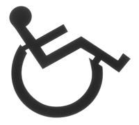 GALPADA Plaque de Porte Toilettes Handicapés Acier Inoxydable Noir Signalisation Visible et Facile à Installer pour Bureaux Restaurants et de Sport