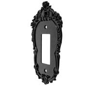 GALPADA Plaque D'interrupteur Protection Électrique et Anti-poussière Surface Sculptée Vintage Baroque Noir en Plastique pour Décoration Intérieure Gothique