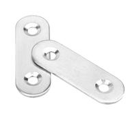 GALPADA Plaques de Fixation en Acier Inoxydable Argenté 20pcs, Équerres Plates à 2 Trous pour Réparation et Assemblage de Meubles Un Cadre Domestique