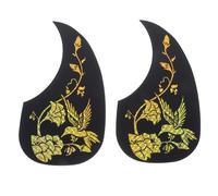 GALPADA Plaques de Protection Autocollantes pour Guitare 2pcs en Plastique Or, Anti-rayures, Design Créatif et Élégant, Adaptées pour Guitare Acoustique 40/41 Pouces