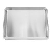 GALPADA Plat de Cuisson en Aluminium Argenté 31,5x24,2x2,5 CM | Fond Plat, Nettoyage Facile, Usage Maison et Grillades, Compatible Lave-vaisselle, Multifonction