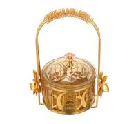 GALPADA Plateau de Service pour L'aïd Moubarak en Métal avec Couvercle, Décoration Islamique Étoile et Croissant, Bol de Collations pour Ramadan, Centre de Table Festif pour Friandises