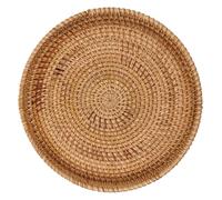 GALPADA Plateau de Service Rond en Osier Tressé la Main 30 Cm, Corbeille Multifonction pour Fruits et Rangement, Bac de Rangement en Rotin Naturel Cuisine et Table Basse, Coloris Marron