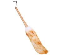 GALPADA Plumeau de Bureau en Laine d'agneau avec Manche Flexible en Bois Brosse à Poussière Légère et Compacte Tête Flexible pour Nettoyage des Meubles Intérieur de Voiture et Surfaces