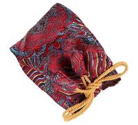 GALPADA Pochette à Cordon Tissu pour Rangement Bijoux et Petits Objets Brodé Minimaliste pour Tasse à Thé Facile à Ouvrir et Nettoyer pour Cadeaux Nouvel An