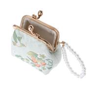 GALPADA Pochette Brodée Fleurie pour Femme Petite Trousse de Maquillage avec Fermoir Porte-Monnaie Brodé à Motifs Floraux