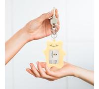 GALPADA Pochette en Peluche Jaune Motif Chat et Lapin Porte-Carte d'Identité Suspendu Protège-Cartes de Visite Doux et Pratique Accessoire Portable pour Étudiants et Navetteurs Étui