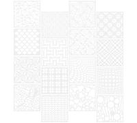 GALPADA Pochoirs Muraux Géométriques PET Réutilisables 16 Pièces Modèle Creux Soi-Même pour Décoration Murale Kit Peinture DIY pour Murs Bois et Journaux Outils Peinture Intérieur