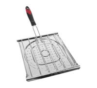 GALPADA Poêle à Griller Ronde en Acier Inoxydable Poignée Pliable, Surface Antiadhésive pour Cuisson Uniforme, pour Camping et Pique-niques