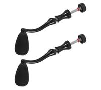 GALPADA Poignée en Acier Inoxydable et Plastique Noir de Manivelle 2pcs pour Moulinet de Pêche Compatible Large Gamme Type 1000-4000 pour Eau Douce et Salée