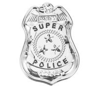 GALPADA Police Badge Pin Métal Étoile à Six Branches Trois Étoiles Accessoire Cosplay Costume Policier Hommes Jeu de Rôle Fête