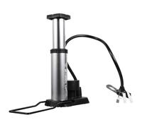 GALPADA Pompe à Vélo Portable avec Manomètre, Pompe à Pied en Alliage D'aluminium, Pédales Antidérapantes, Argenté, pour Vélos et Motos, Facile à Transporter