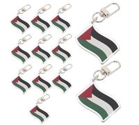 GALPADA Porte-clés Accessoires Polyvalents 12pcs Drapeau Palestine en Acrylique , Design Cartoon Unique pour Paquet à Dos et Usage Quotidien
