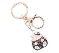 GALPADA Porte-clés Chat Japonais Maneki Neko Noir Accessoire Léger et Résistant pour Cartable Décoration Pratique et Cadeau Créatif