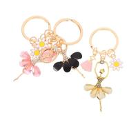 GALPADA Porte-clés Danseuse Élégant Femmes 3 Pièces Noir Rose Beige Accessoires De Fête Présent Saint-valentin Pendentifs Pour Paquet à Main Et Clés De Voiture