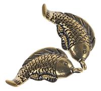 GALPADA Porte-clés en Laiton Créatif de Carpe, Lot de 2 Pièces, Pendentif Décoratif Délicat Détails Raffinés pour Porte-clés ou Accessoire Voiture