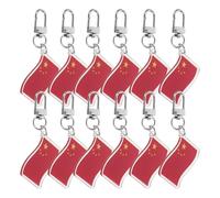 GALPADA Porte-clés Lot de 12pcs Drapeau Chinois en Acrylique Rouge Design Élégant , Utilisation Polyvalente pour Décorations de Festival et Présents Souvenirs