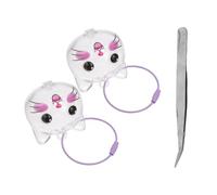 GALPADA Porte-clés Transparent pour Poils D’Animaux 3 Pièces - Boîte à Souvenirs Chat et Chien 2 Capsules Chat Rose et 1 Pince, Rangement Hygiénique pour Poils de Compagnon, Accessoire