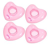 GALPADA Porte-gobelet Gonflable de Cœur 4pcs en PVC, Stable sur l'eau, Facile à Gonfler, Accessoire Créatif pour Fête D'été la Plage