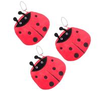 GALPADA Porte-Monnaie en Peluche Forme Petite Adorable 3pcs pour Filles Rangement Clés et Câble USB, Petit Porte-clés Rouge pour Shopping et Voyage