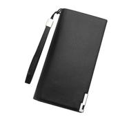 GALPADA Portefeuille Grand Format en Cuir PU Noir pour Hommes, Multi-Compartiments Poche Monnaie et Rangement Téléphone, pour Présents Fête des Pères ou Usage Quotidien