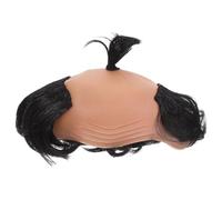 GALPADA Postiche du Chevalier Chauve Noire en Vinyle Confortable pour Fête ou Performance Cosplay Amusant et Décoration de Jeu de Rôle