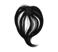 GALPADA Postiche Synthétique Avec Frange Rideau Taille Moyenne Noire Naturelle Frange 3d Prothèse Capillaire Confortable Usage Quotidien Fête Cosplay