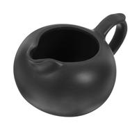 GALPADA Pot à Lait Céramique Crémière Pichet pour Café Sirop et Sauces Design Créatif Noir Moyen Facile à Nettoyer et Réutilisable pour Salon de Café