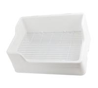 GALPADA Pot de Cage pour Hamster et Animaux de Compagnie en Plastique Blanc, Réutilisable Entrée Basse et Structure en Parties Séparées pour Toilettes Faciles