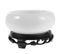 GALPADA Pot de Fleurs Hydroponique en Céramique avec Soucoupe Plastique Jardinière Large de Lotus Pot Décoratif pour Plantes Succulentes et Nénuphars D’Intérieur pour Bureau et Jardin